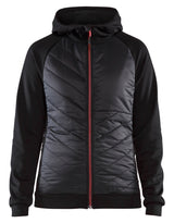 Hooded Hybride Sweatshirt Dames 3464 - Zwart/Rood