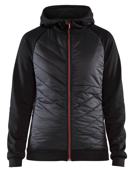 Hooded Hybride Sweatshirt Dames 3464 - Zwart/Rood
