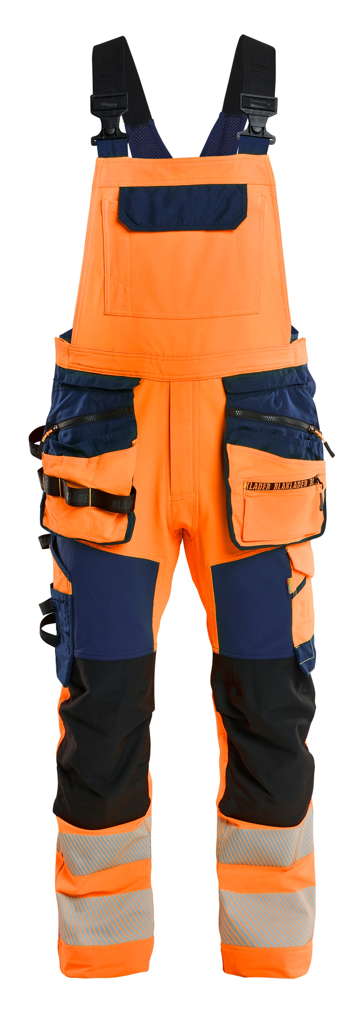 High-Visibility Bretelbroek 2626 - High Vis Oranje/Marineblauw