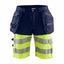 High-Visibility Short 1596 - Marine/High Vis Geel