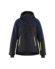 Winterjas STRIKER Dames - Donker marineblauw/High Vis Geel
