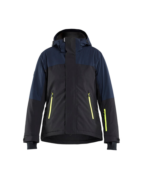 Winterjas STRIKER Dames - Donker marineblauw/High Vis Geel