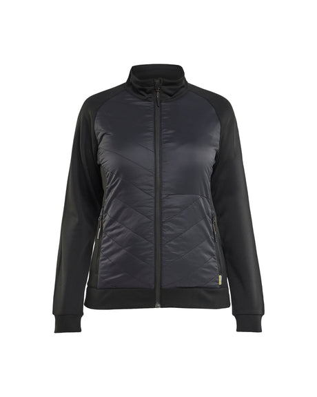Hybride Sweatshirt met Rits Dames 3419 - Zwart/Donkergrijs