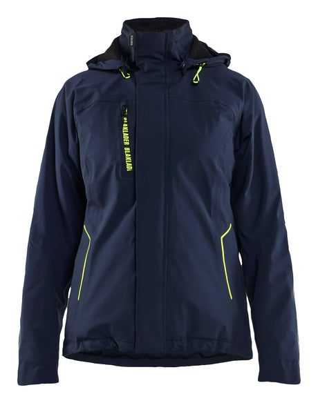 Winterjas Dames 4408 - Donker marineblauw/High Vis Geel