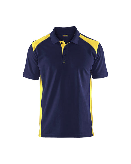 Poloshirt 3324 - Marine/High Vis Geel