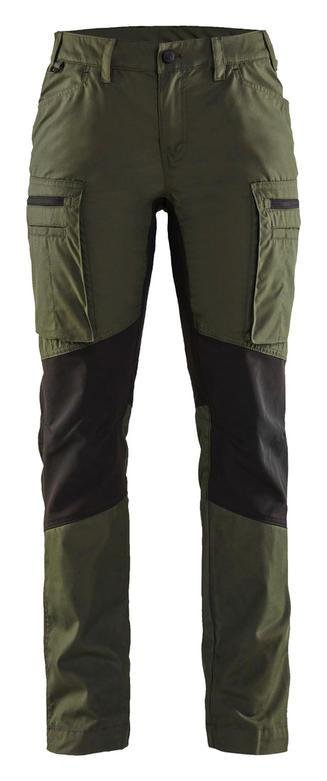 Service werkbroek Stretch Dames 7159 - Donker herfstgroen/Zwart