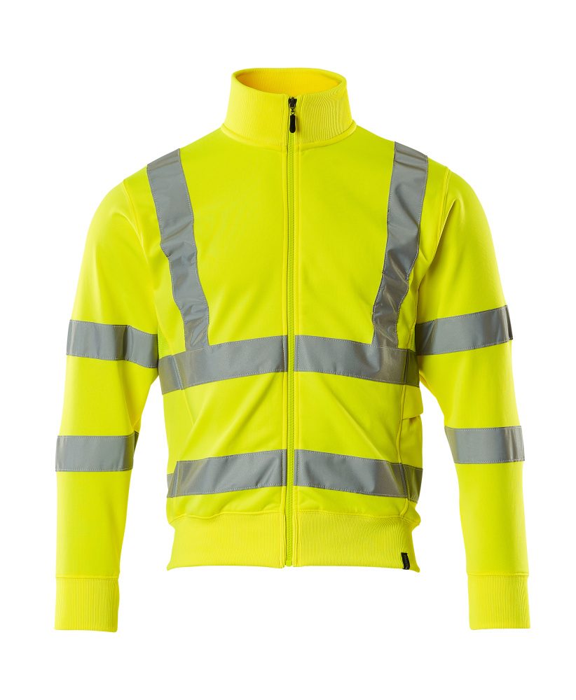 Sweatshirt met rits 50115 - 17 - hi-vis geel