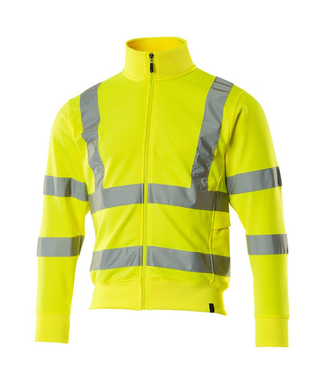 Sweatshirt met rits 50115 - 17 - hi-vis geel