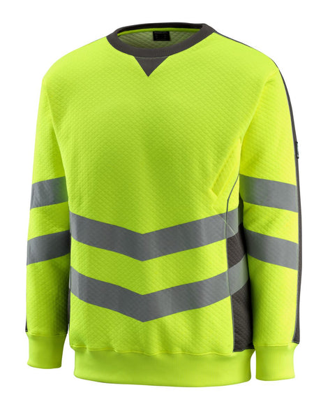 Sweatshirt 50126 - 1718 - hi-vis geel/donkerantraciet