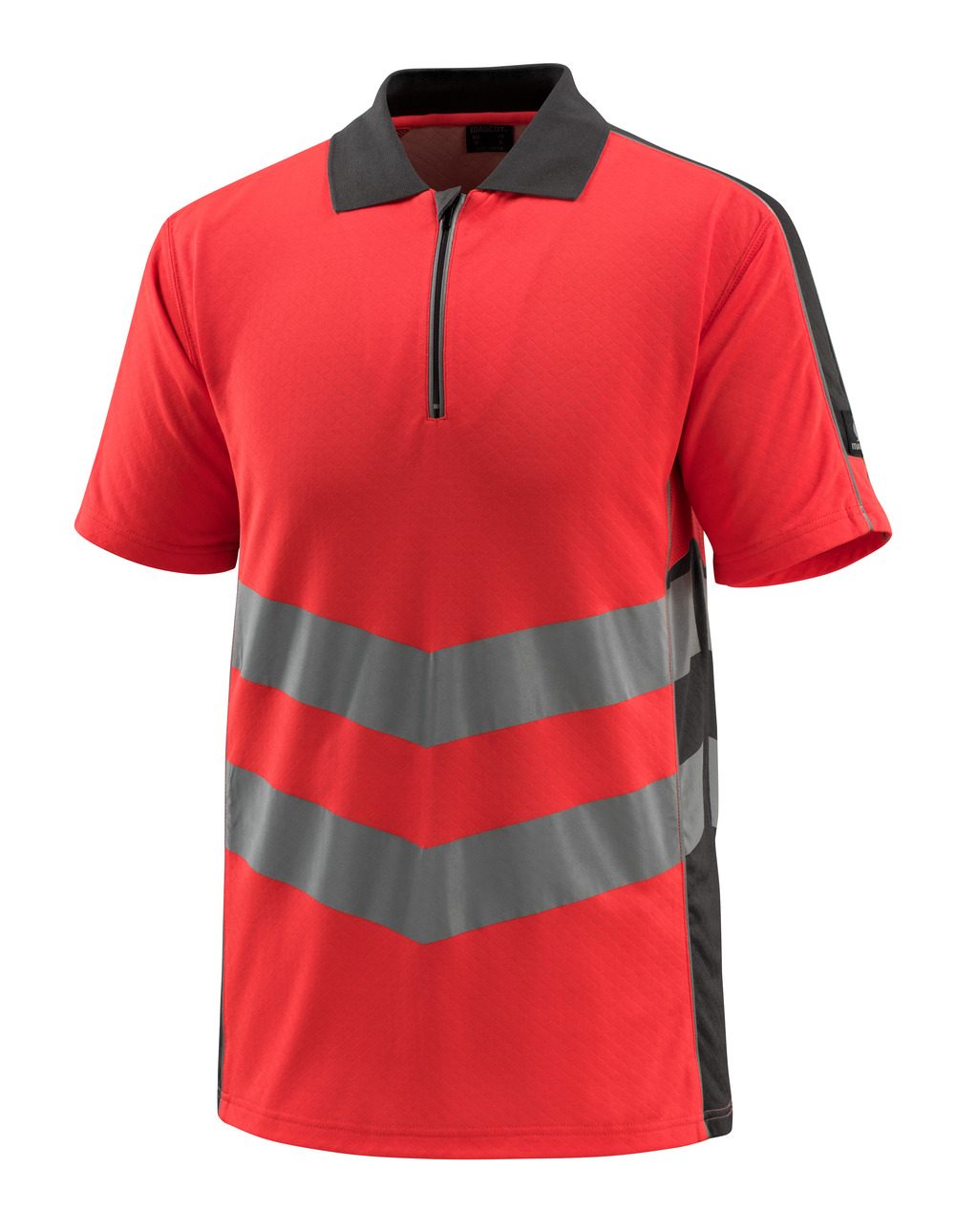 Poloshirt 50130 - 22218 - hi-vis rood/donkerantraciet