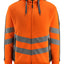 Capuchontrui met rits 50138 - 1418 - hi-vis oranje/donkerantraciet