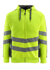 Capuchontrui met rits 50138 - 1718 - hi-vis geel/donkerantraciet