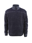 Gebreide trui met korte rits 50354 - 180 - blauwgrijs