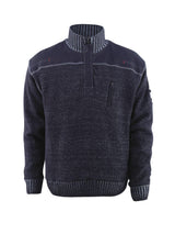 Gebreide trui met korte rits 50354 - 180 - blauwgrijs
