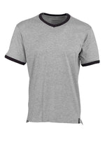 T-shirt met V-hals 50415 - 08 - grijs-gemêleerd