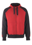 Capuchontrui met rits 50566 - 0209 - rood/zwart