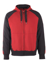 Capuchontrui met rits 50566 - 0209 - rood/zwart