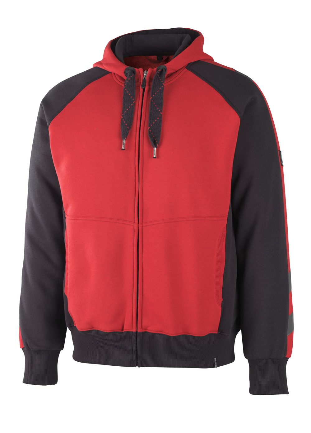 Capuchontrui met rits 50566 - 0209 - rood/zwart