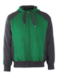 Capuchontrui met rits 50566 - 0309 - groen/zwart