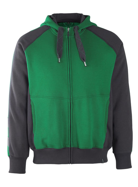 Capuchontrui met rits 50566 - 0309 - groen/zwart