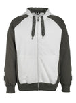 Capuchontrui met rits 50566 - 0618 - wit/donkerantraciet