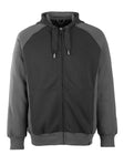 Capuchontrui met rits 50566 - 0918 - zwart/donkerantraciet