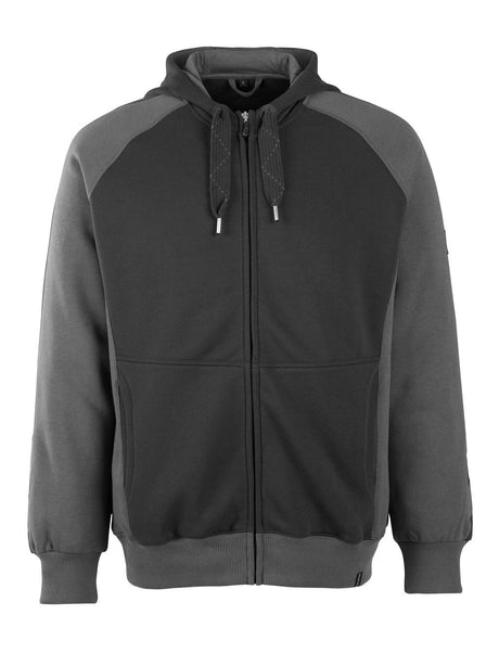 Capuchontrui met rits 50566 - 0918 - zwart/donkerantraciet