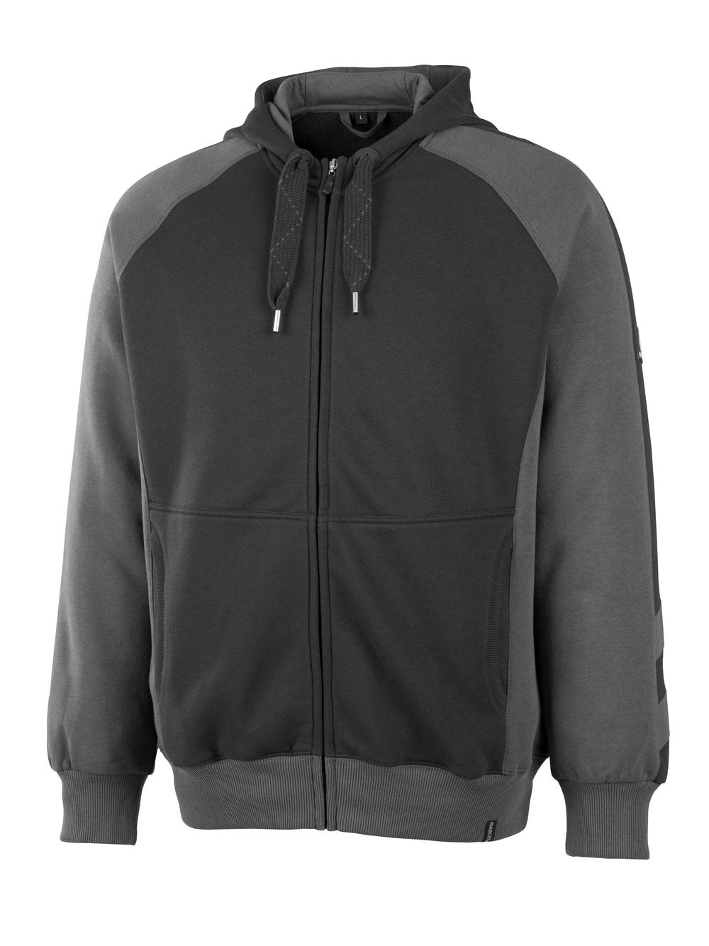 Capuchontrui met rits 50566 - 0918 - zwart/donkerantraciet