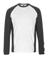 T-shirt lange mouwen 50568 - 0618 - wit/donkerantraciet