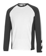 T-shirt lange mouwen 50568 - 0618 - wit/donkerantraciet