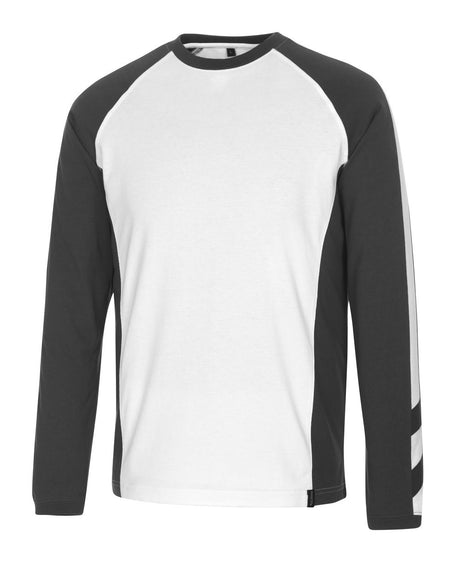 T-shirt lange mouwen 50568 - 0618 - wit/donkerantraciet