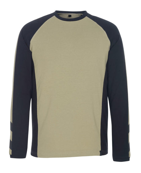 T-shirt lange mouwen 50568 - 5509 - lichtkhaki/zwart