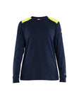 T-Shirt Lange Mouwen Vlamvertragend Dames 3467 - Marine/High Vis Geel