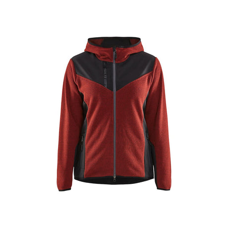 Blåkläder Gebreid damesjack met softshell Saddle Brown Gebrand rood/Zwart / XS,Gebrand rood/Zwart / S,Gebrand rood/Zwart / M,Gebrand rood/Zwart / L,Gebrand rood/Zwart / XL,Gebrand rood/Zwart / XXL,Gebrand rood/Zwart / XXXL