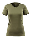 T-shirt met V-hals Dames 51584 - 33 - mosgroen