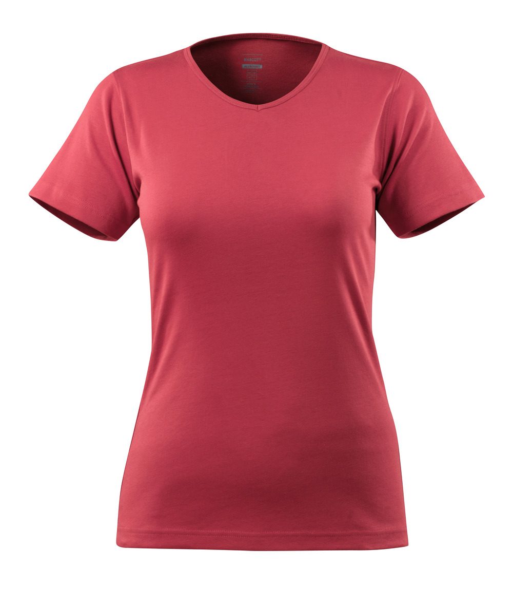 T-shirt met V-hals Dames 51584 - 96 - framboosrood