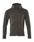 Capuchontrui met rits 51590 - 18 - donkerantraciet