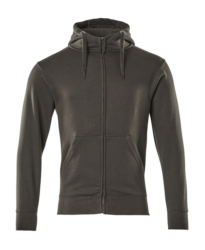 Capuchontrui met rits 51590 - 18 - donkerantraciet