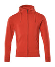 Capuchontrui met rits 51590 - 202 - signaalrood
