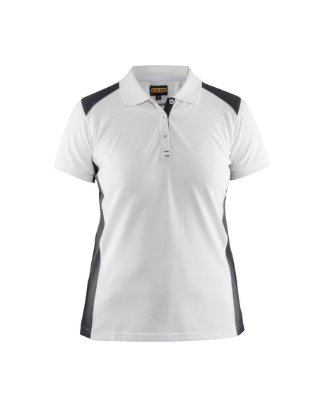 Poloshirt Dames 3390 - Wit/Donkergrijs