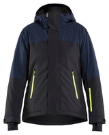 Winterjas STRIKER Dames - Donker marineblauw/High Vis Geel