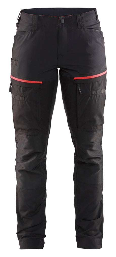 Service Werkbroek Stretch Dames 7166 - Zwart/Rood