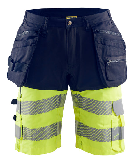 High-Visibility Short 1596 - Marine/High Vis Geel