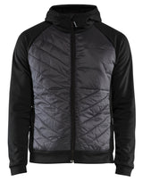 Hooded Hybride Sweatshirt met Rits 3463 - Zwart/Donkergrijs