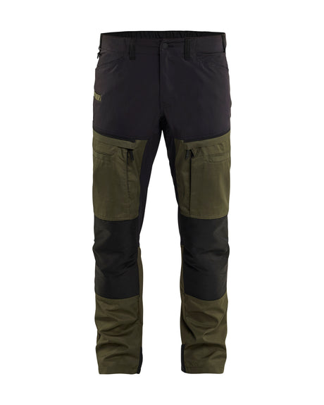 Service Werkbroek Stretch 1456 - Donker herfstgroen/Zwart