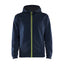 Hooded Sweatshirt met Rits 3363 - Donker marineblauw/High Vis Geel