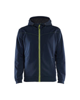 Hooded Sweatshirt met Rits 3363 - Donker marineblauw/High Vis Geel
