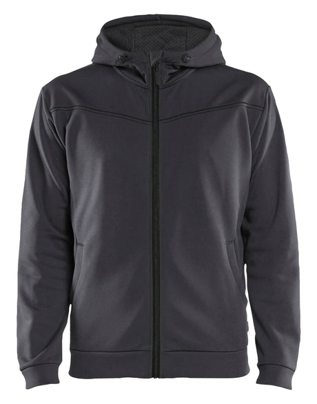Hooded Sweatshirt met Rits 3363 - Medium grijs/Zwart