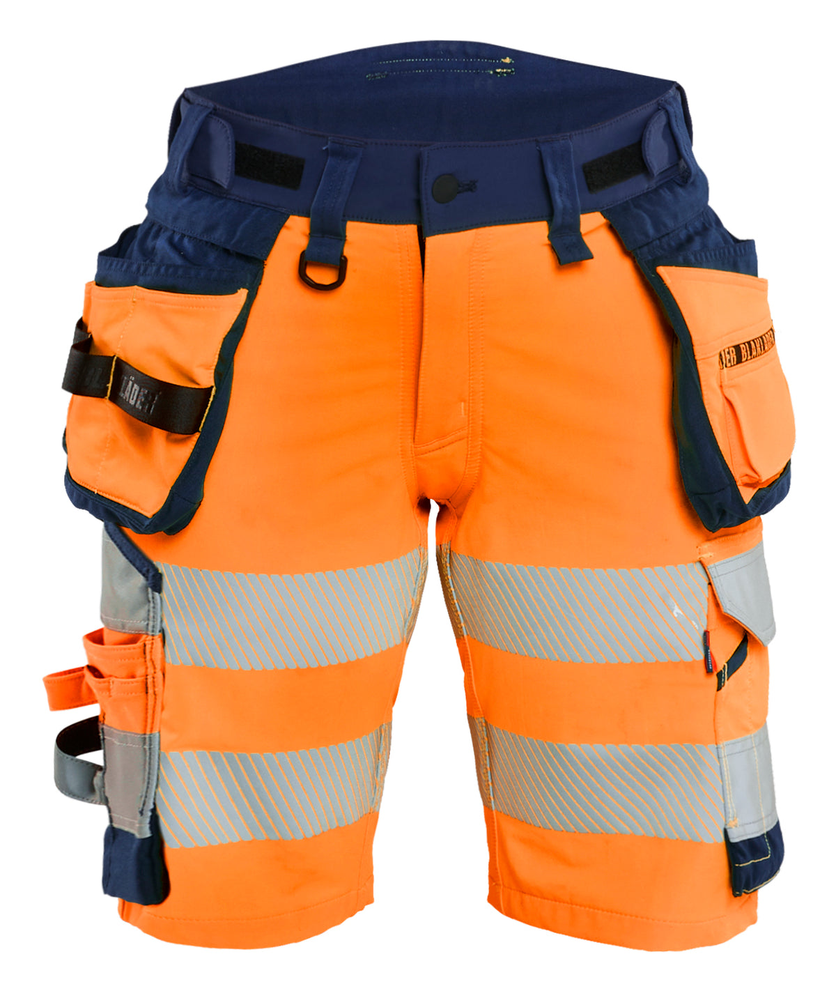 High-Visibility Short Dames 7020 - High Vis Oranje/Marineblauw