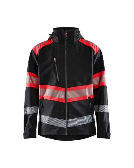 Softshell Jack High-Visibility 4494 - Zwart/High Vis Rood